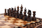 Carved Ornamental Braid / chess and backgammon set - board surface detail
