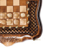 Carved Ornamental Braid / chess and backgammon set - side profile of the board