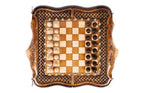 Carved Ornamental Braid / chess and backgammon set - detail of the carved border