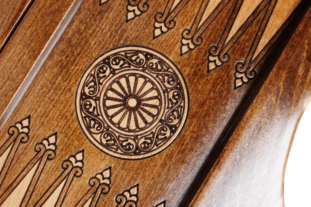 Wooden Carved Chess Set & Backgammon With Ornamental Braid 50 cm / 19.7" - Unumperfectus