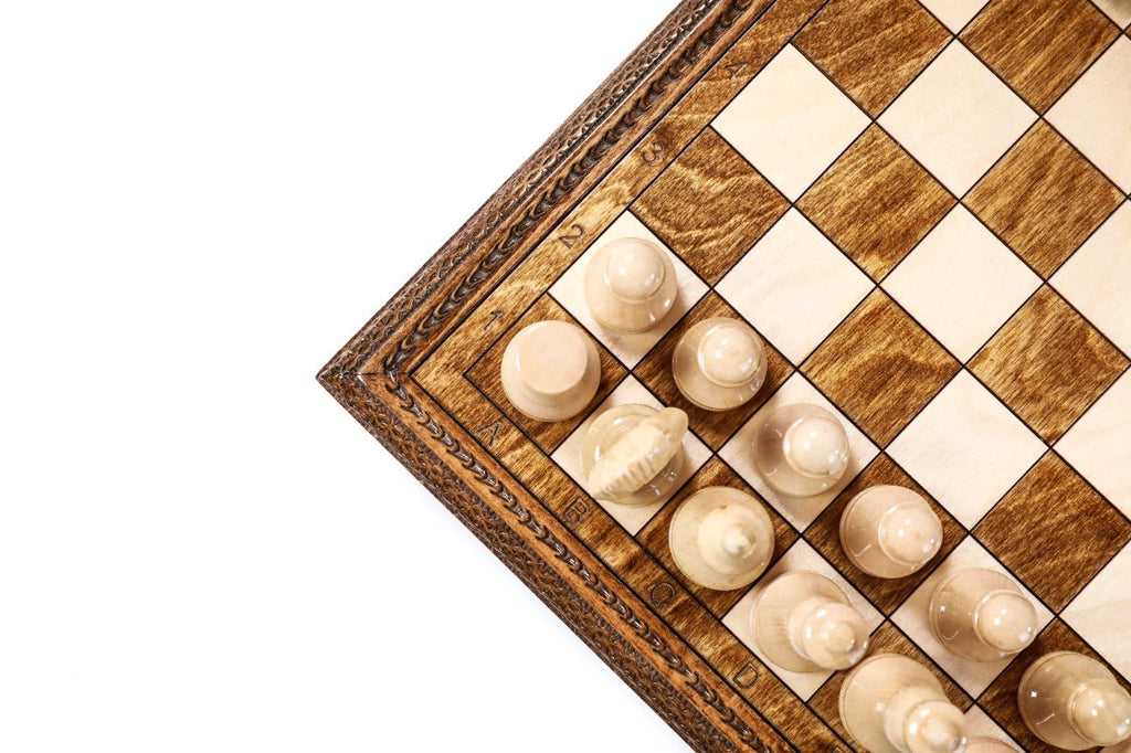 Wooden Carved Chess Set Box Style 30 cm | 11.8" - Unumperfectus