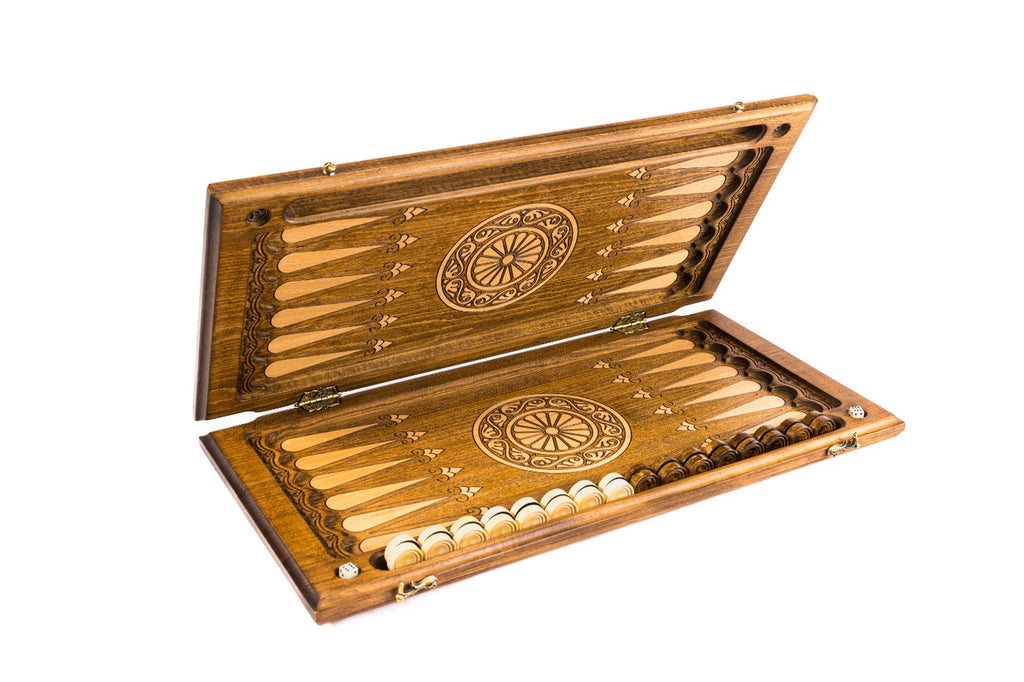 Ornamental Backgammon Classic – Luxury Wooden Backgammon Board - Unumperfectus