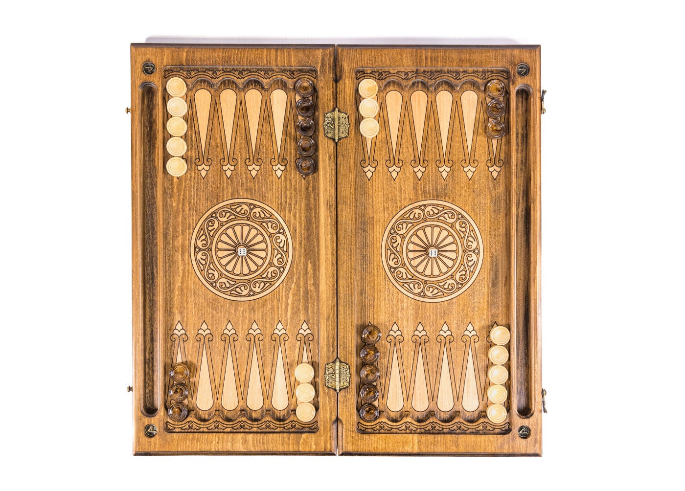 Ornamental Backgammon Classic – Luxury Wooden Backgammon Board - Unumperfectus