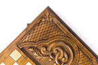Ornamental Classic backgammon board - detail of the wood grain and finish