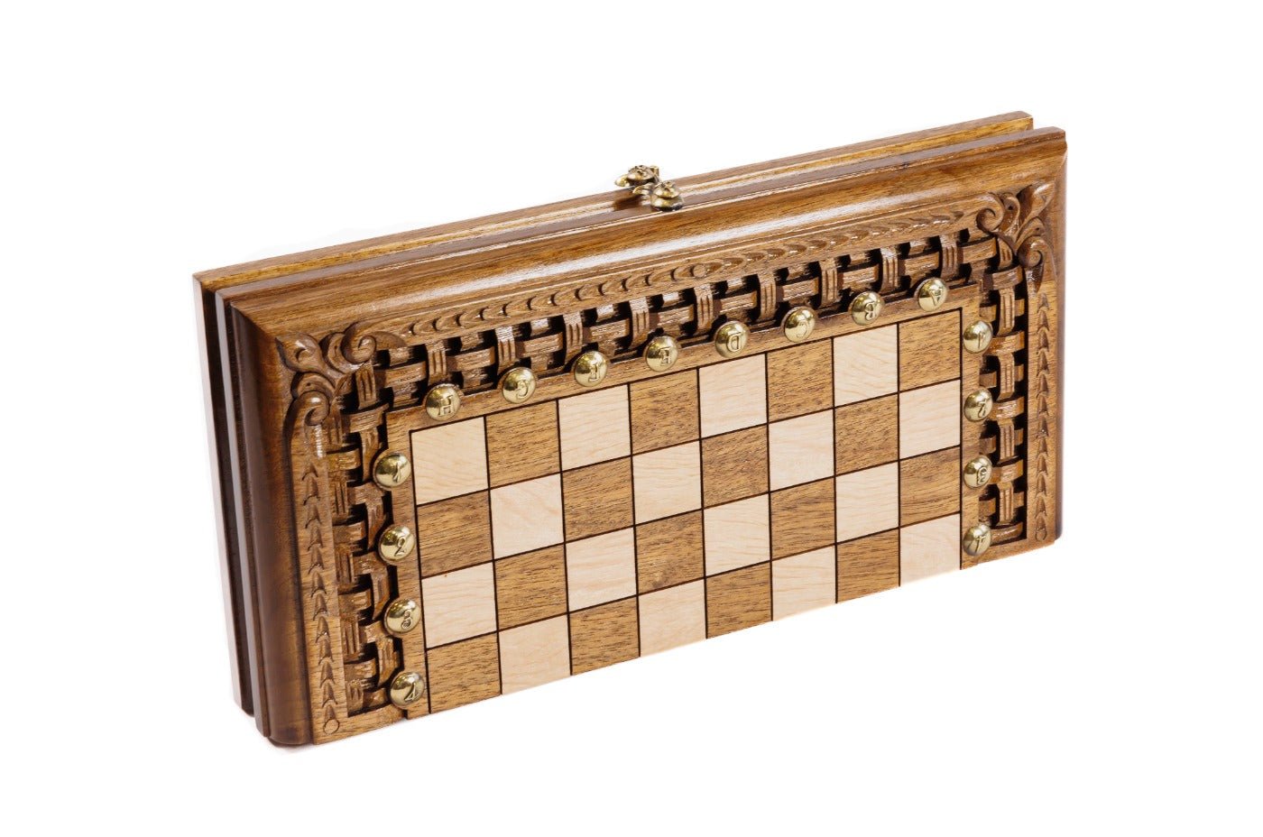 Wooden Carved Chess Board & Backgammon 40 cm | 15.6" - Unumperfectus