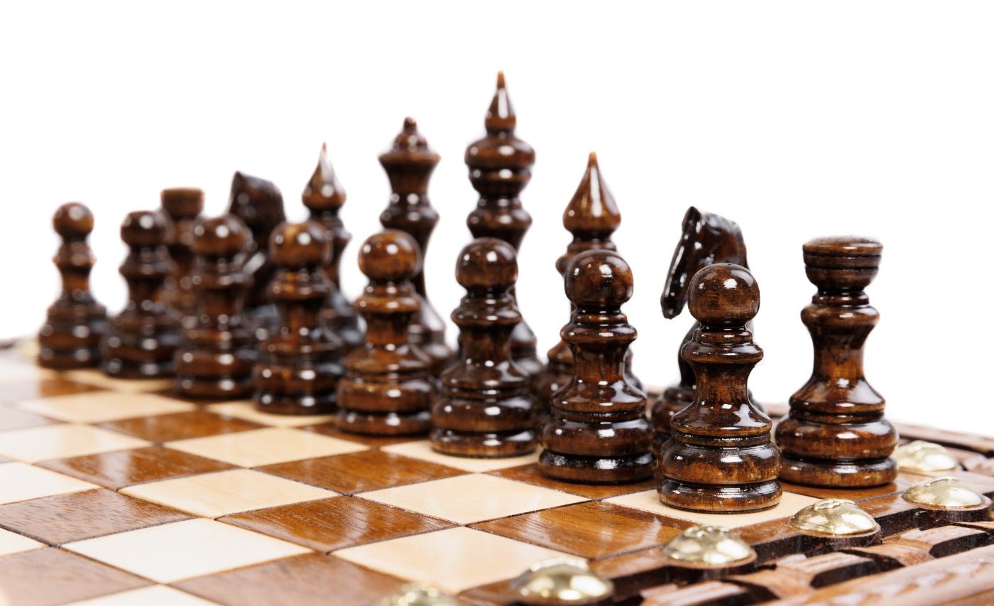 Wooden Carved Chess Board & Backgammon 40 cm | 15.6" - Unumperfectus