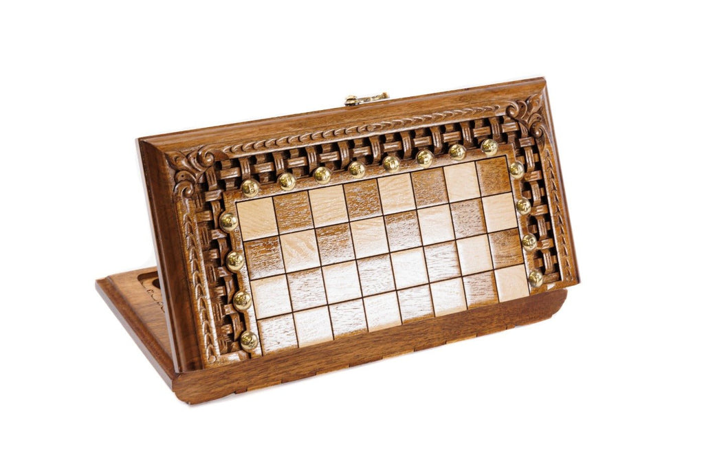 Wooden Carved Chess Board & Backgammon 40 cm | 15.6" - Unumperfectus