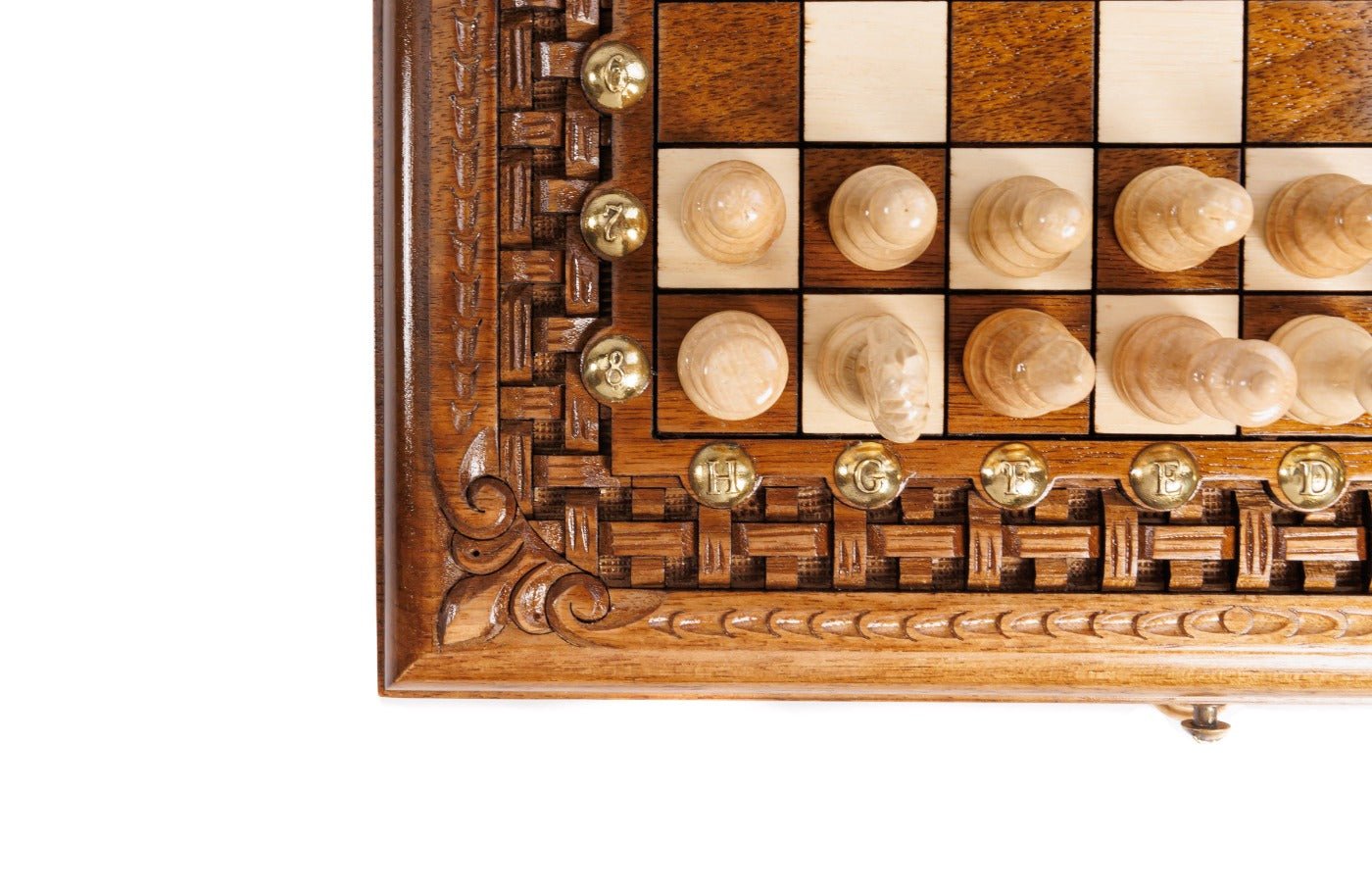 Wooden Carved Chess Board & Backgammon 40 cm | 15.6" - Unumperfectus