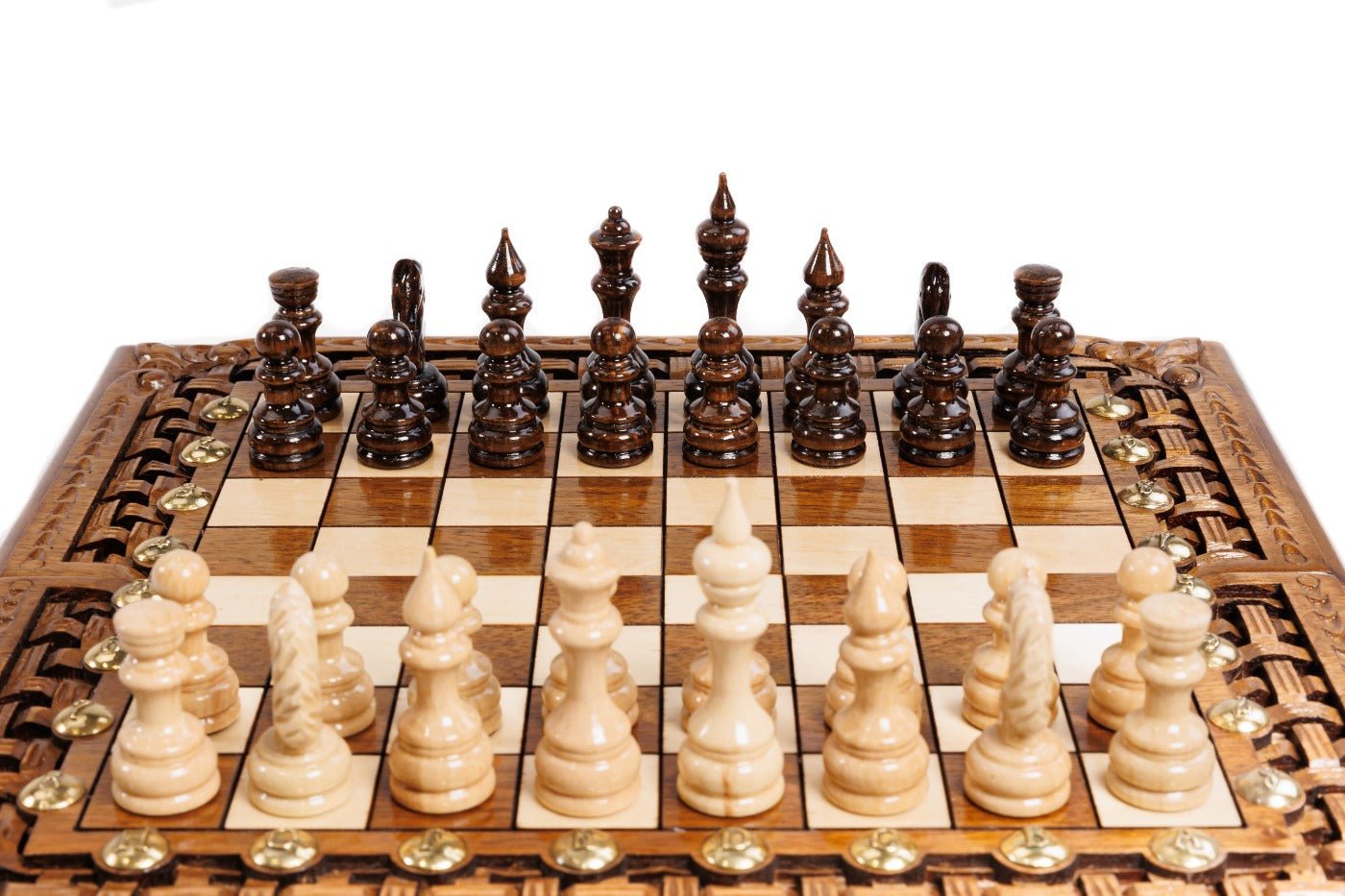 Wooden Carved Chess Board & Backgammon 40 cm | 15.6" - Unumperfectus