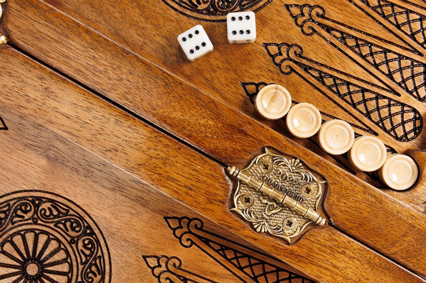 Wooden Carved Chess Board & Backgammon 40 cm | 15.6" - Unumperfectus