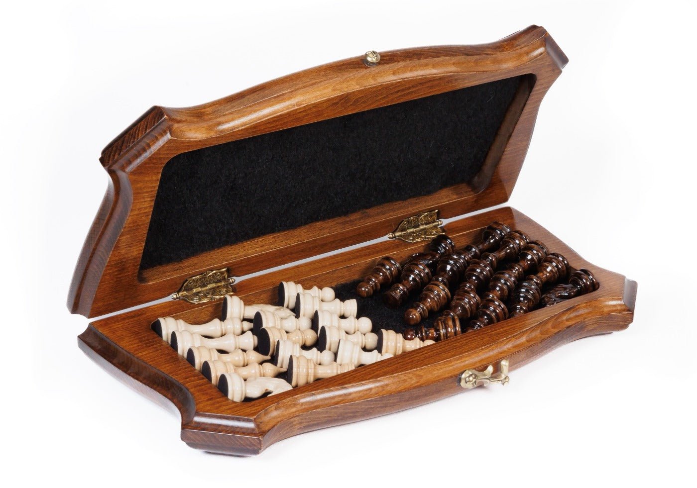 Premium artisan chess set refined outline wooden craftsmanship