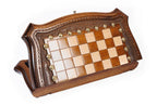 Carved Contour Outline chess set in wood by Hrachya Ohanyan
