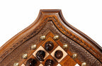 Carved Contour Outline chess set - close-up of the playing squares