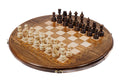 Luxury Armenian circular wooden chess set handcrafted design