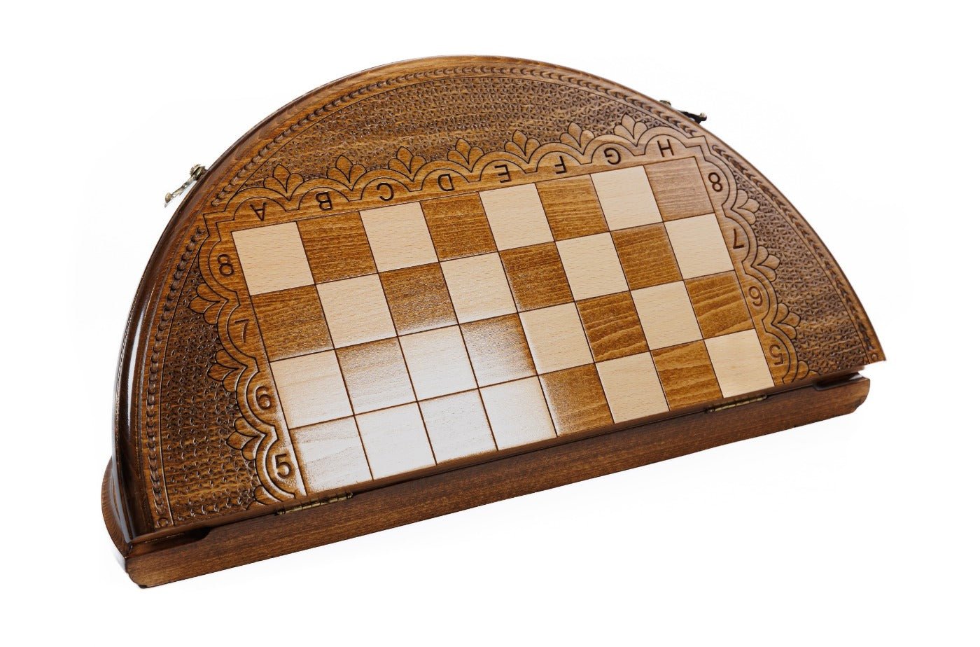 Wooden Carved Chess Set Circular 50 cm | 19.7" - Unumperfectus