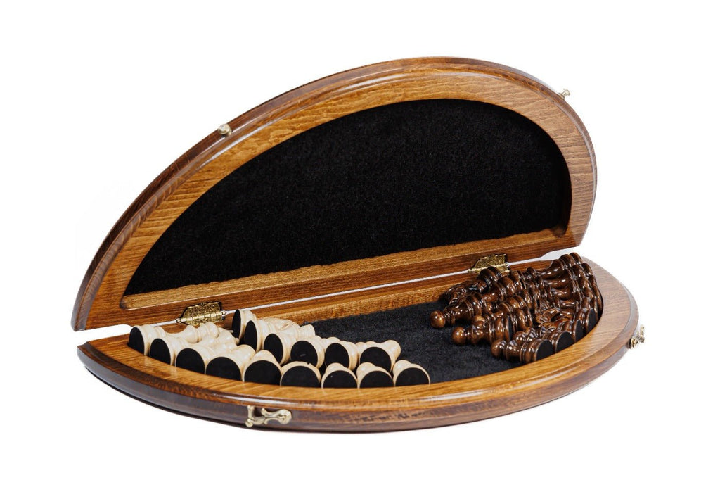 Premium artisan chess set modern circular wooden craftsmanship