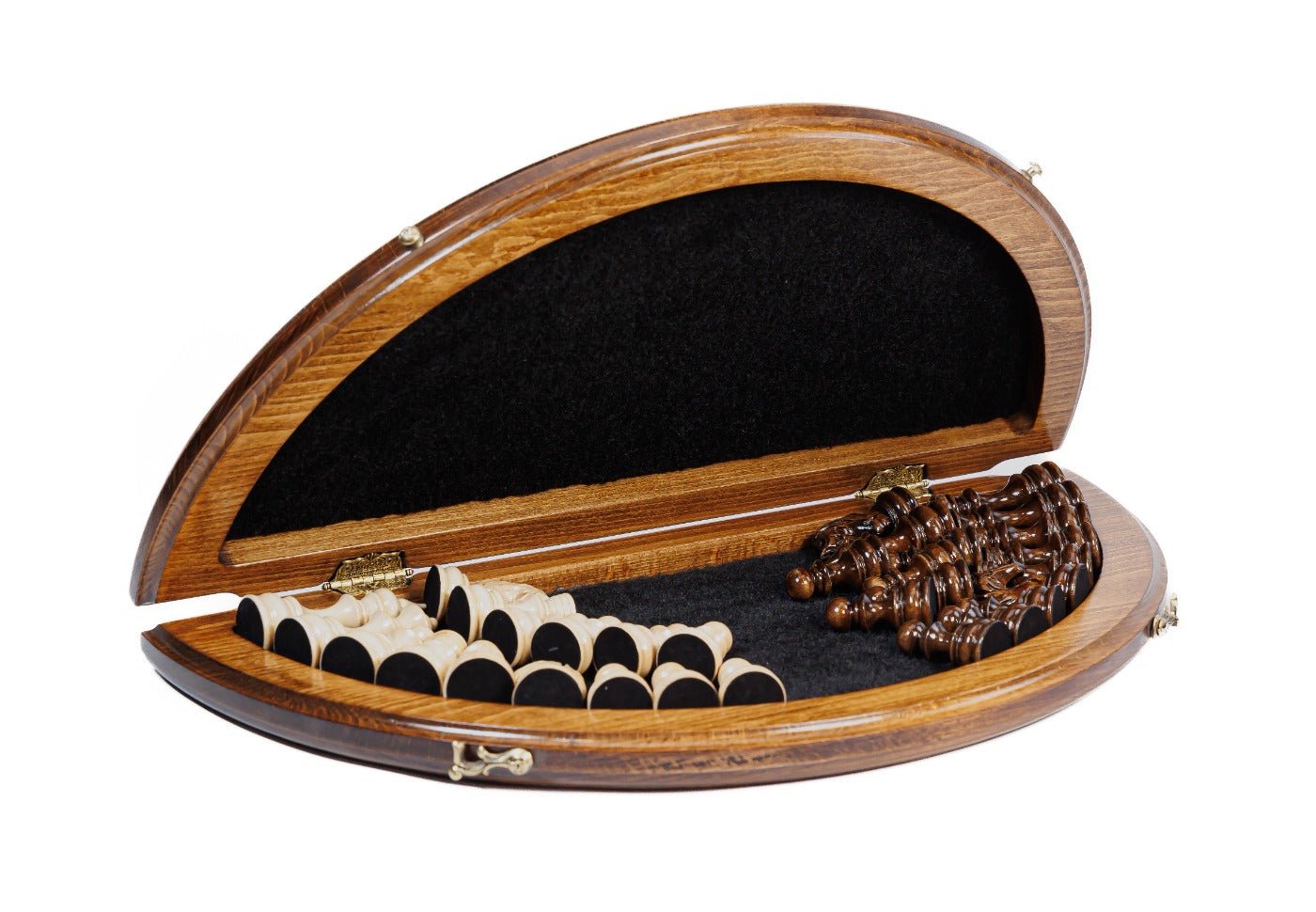 Premium artisan chess set modern circular wooden craftsmanship