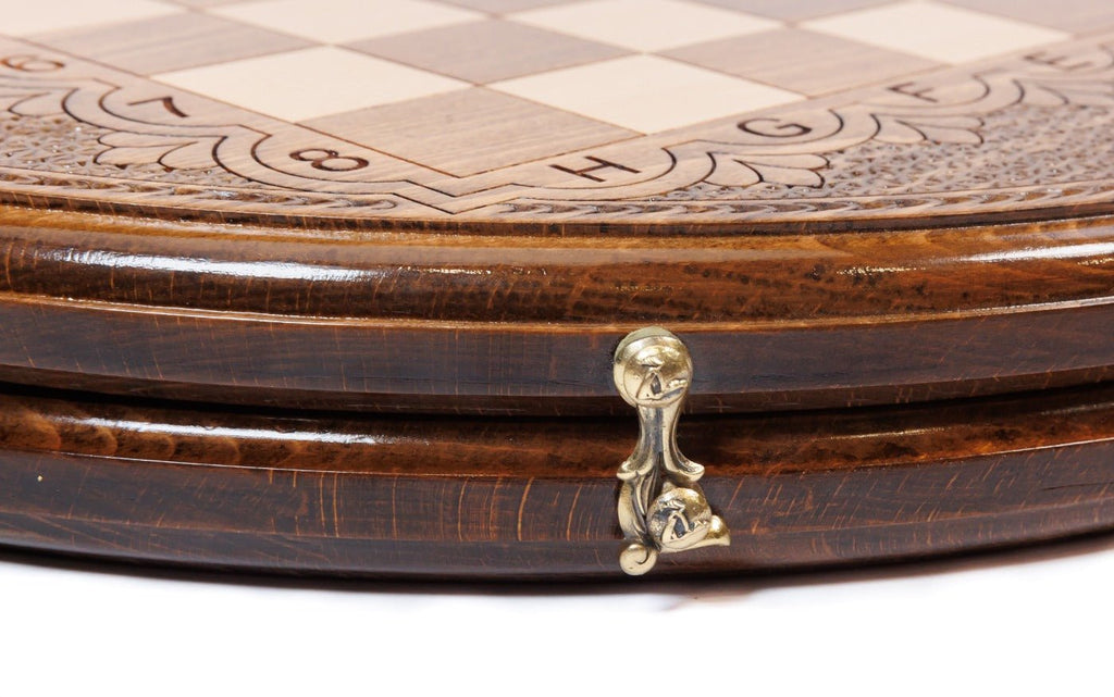 Wooden Carved Chess Set Circular 50 cm | 19.7" - Unumperfectus