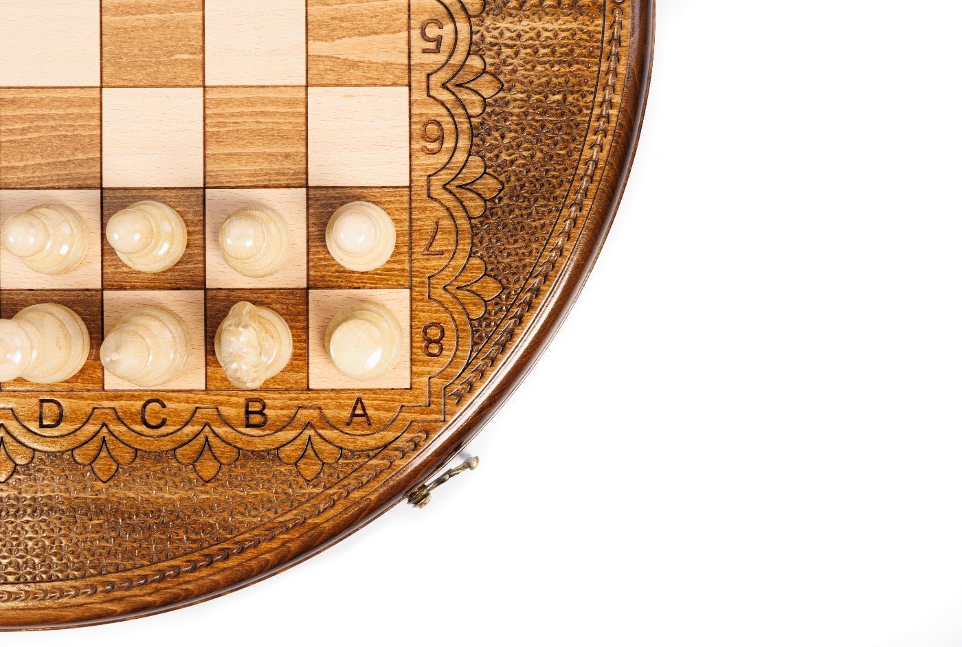Wooden Carved Chess Set Circular 50 cm | 19.7" - Unumperfectus