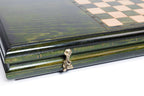 Classic Green backgammon board - side profile showing the craftsmanship