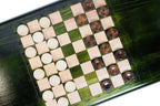 Classic Green backgammon board - angled view
