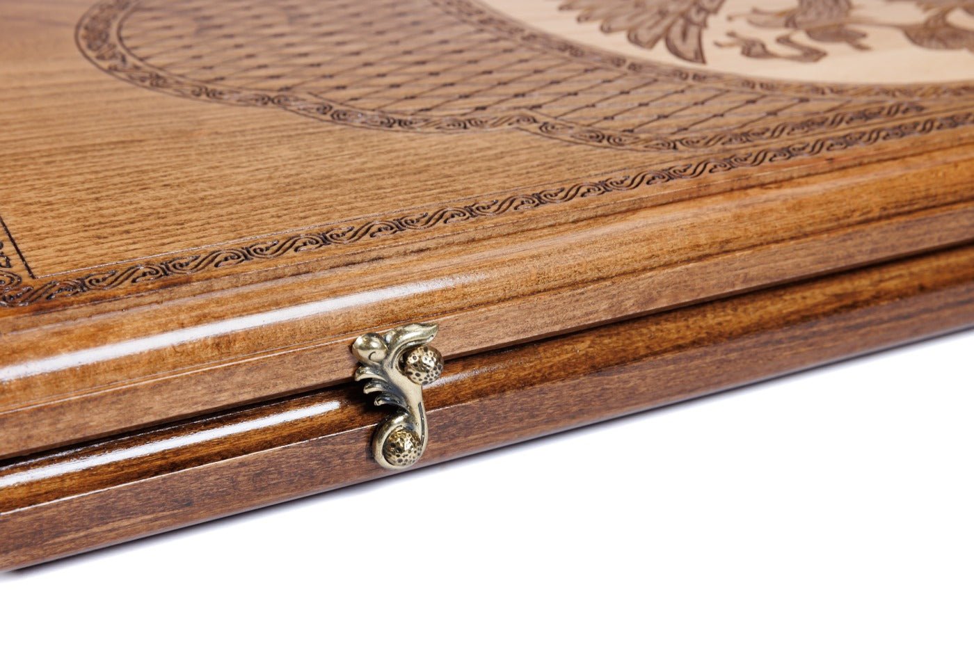 Wooden Backgammon Board Coat of Arms of Russian Federation 23.6" | 60 cm - Unumperfectus