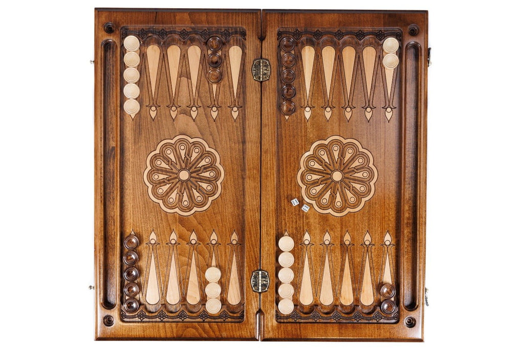 Wooden Backgammon Board Coat of Arms of Russian Federation 23.6" | 60 cm - Unumperfectus