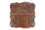 “Anush” Incrustation backgammon board - detail of the wood grain and finish