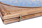 Epoxy Trees backgammon board - close-up of the carved design