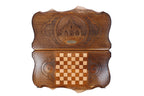Church of St. Gayane backgammon board - side profile showing the craftsmanship