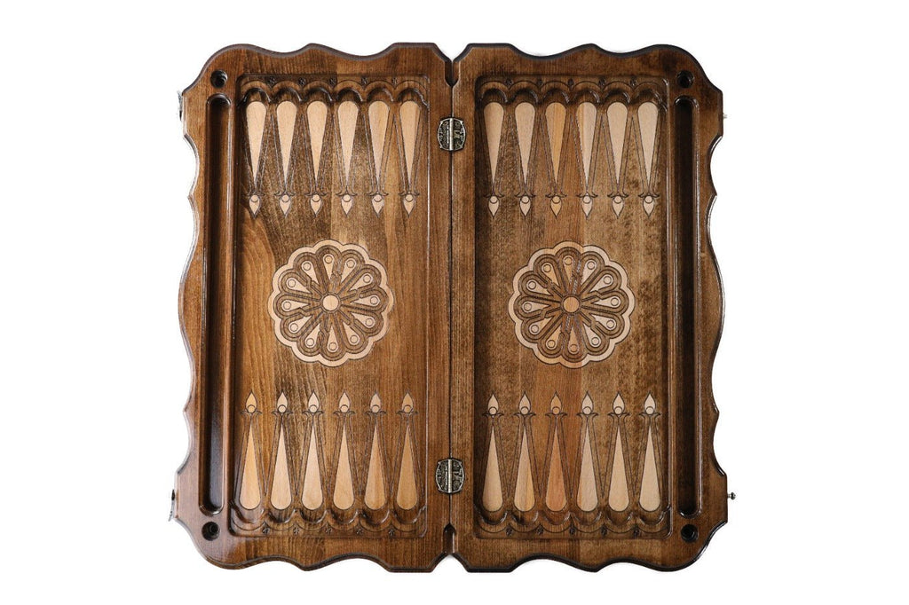 Wooden Classical Two-Sided Backgammon Board Ornamental 23.6" | 60 cm - Unumperfectus