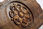 Handcrafted large backgammon set with decorative carved detailing