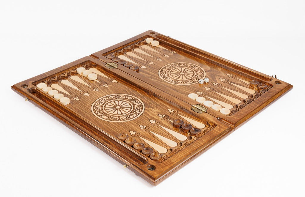 Premium handcrafted wooden backgammon board Armenian heritage artwork