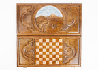 Ararat backgammon board - close-up of the carved design