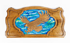 Eagle Sky Blue Epoxy backgammon board - closed cover detail