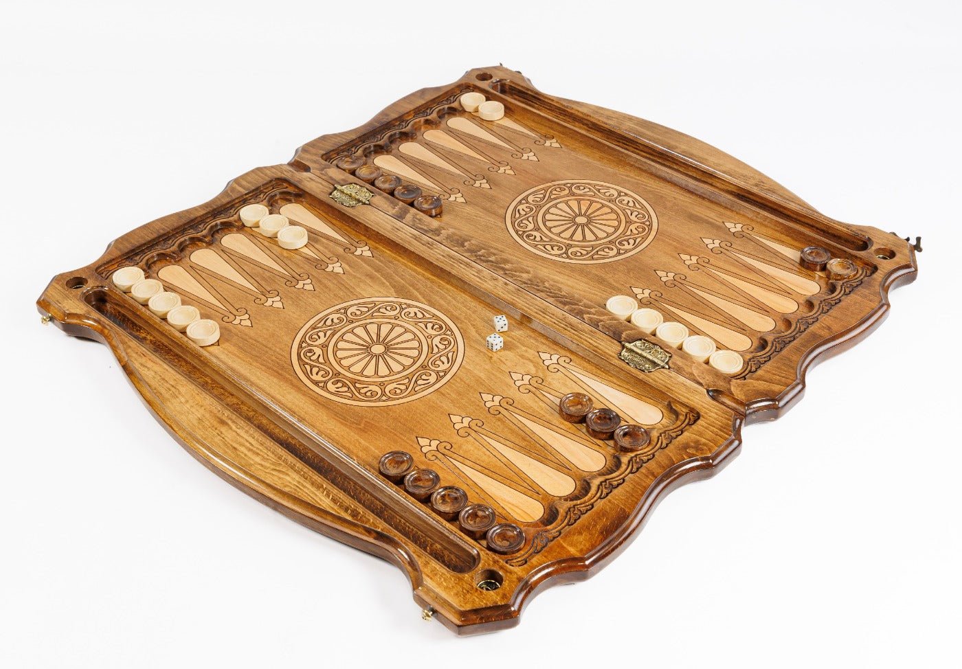 Premium handcrafted wooden backgammon board eagle epoxy artistic style