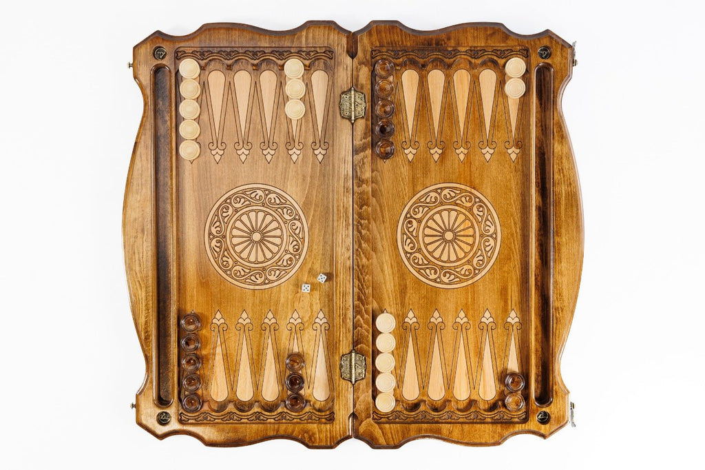 Backgammon Board - Eagle With Sky Blue Epoxy - Unumperfectus