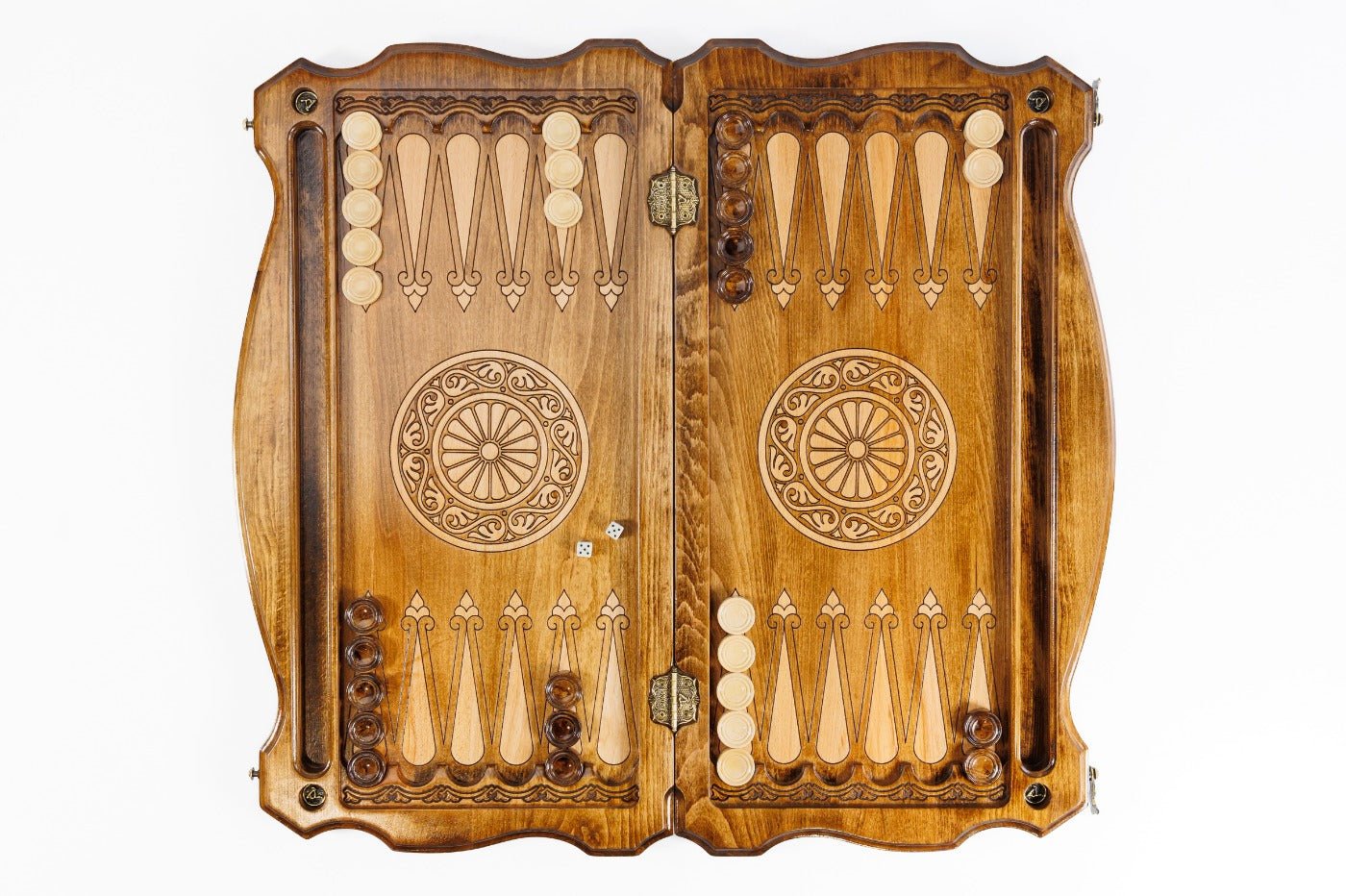 Backgammon Board - Eagle With Sky Blue Epoxy - Unumperfectus