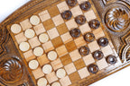 Eagle Sky Blue Epoxy backgammon board - side profile showing the craftsmanship