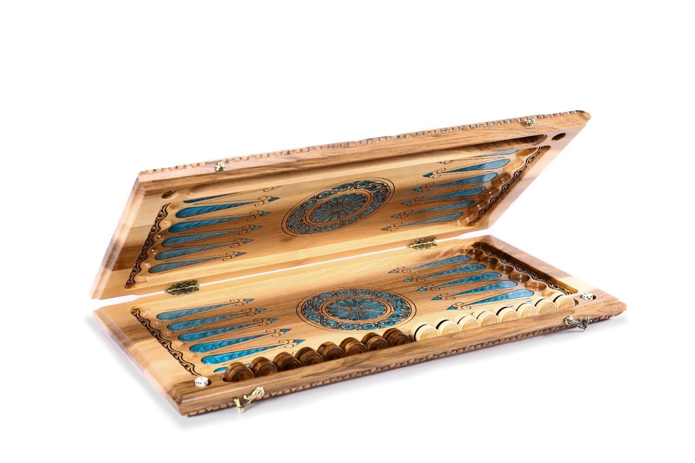 Backgammon Board - Coat of Arms of Armenia Epoxy Braid Motif - Unumperfectus