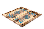 Premium handcrafted wooden backgammon board cultural braid motif style