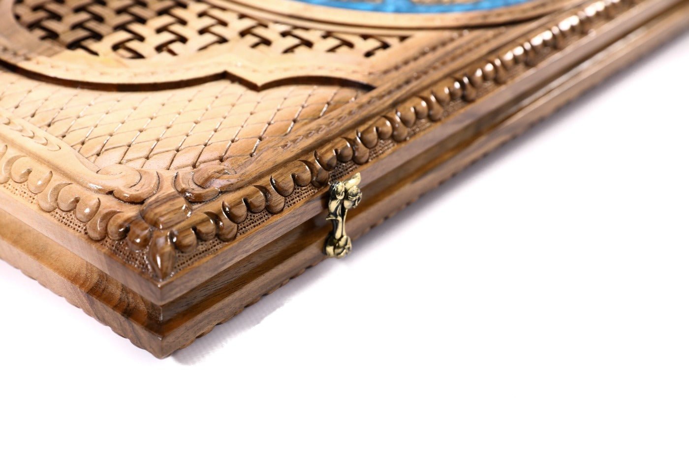 Backgammon Board - Coat of Arms of Armenia Epoxy Braid Motif - Unumperfectus