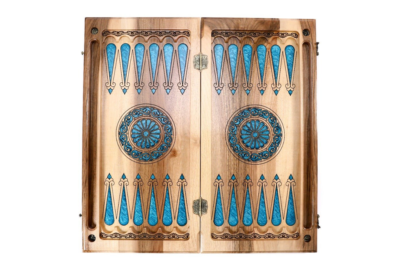 Backgammon Board - Coat of Arms of Armenia Epoxy Braid Motif - Unumperfectus