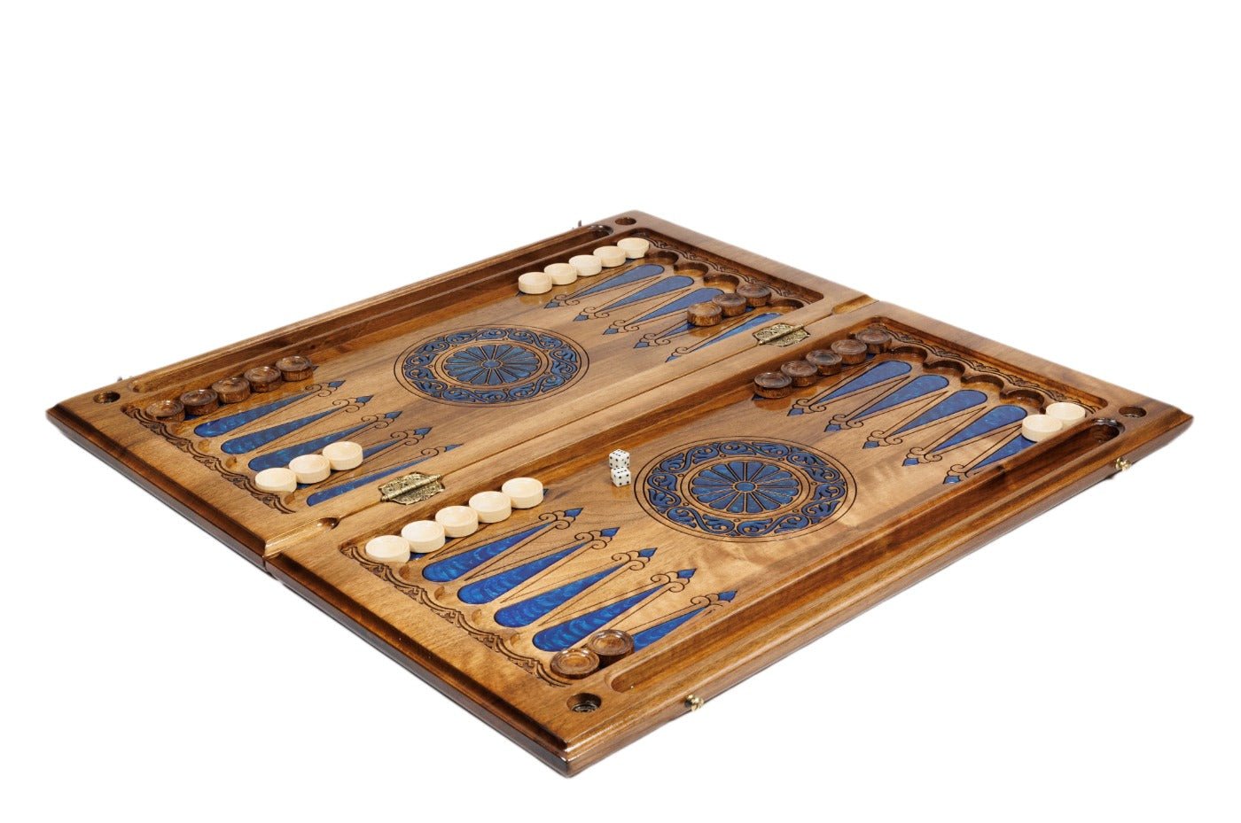 Premium handcrafted wooden backgammon board nature inspired epoxy style