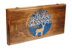 Deer Epoxy backgammon board - open board ready for play