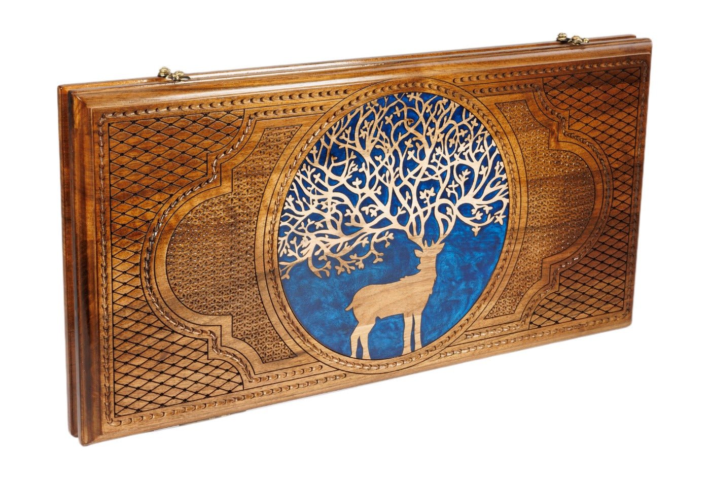 Backgammon Board - Deer With Epoxy - Unumperfectus
