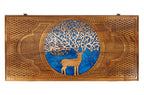 Deer Epoxy backgammon board - closed cover detail