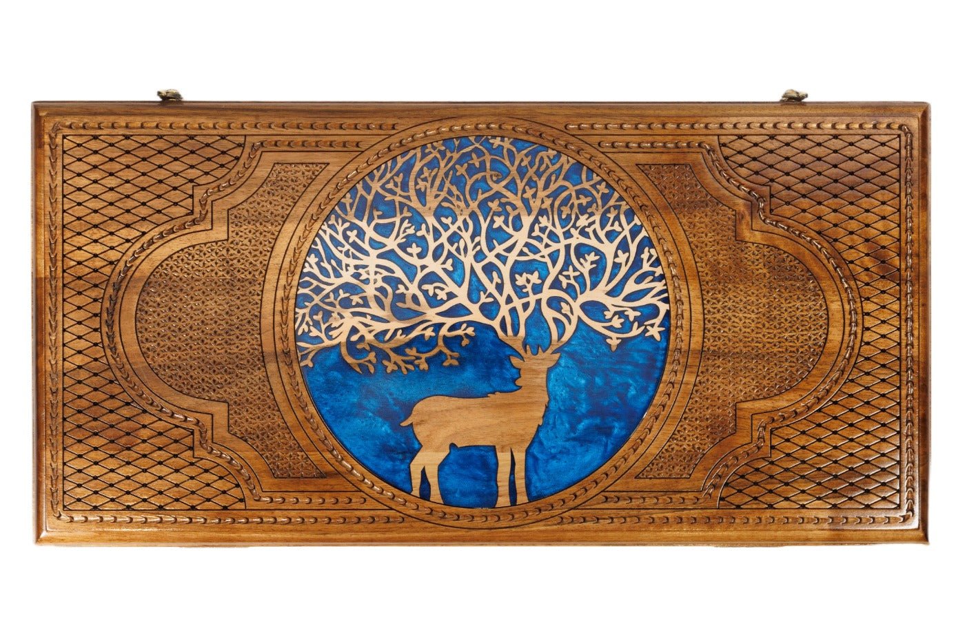 Backgammon Board - Deer With Epoxy - Unumperfectus