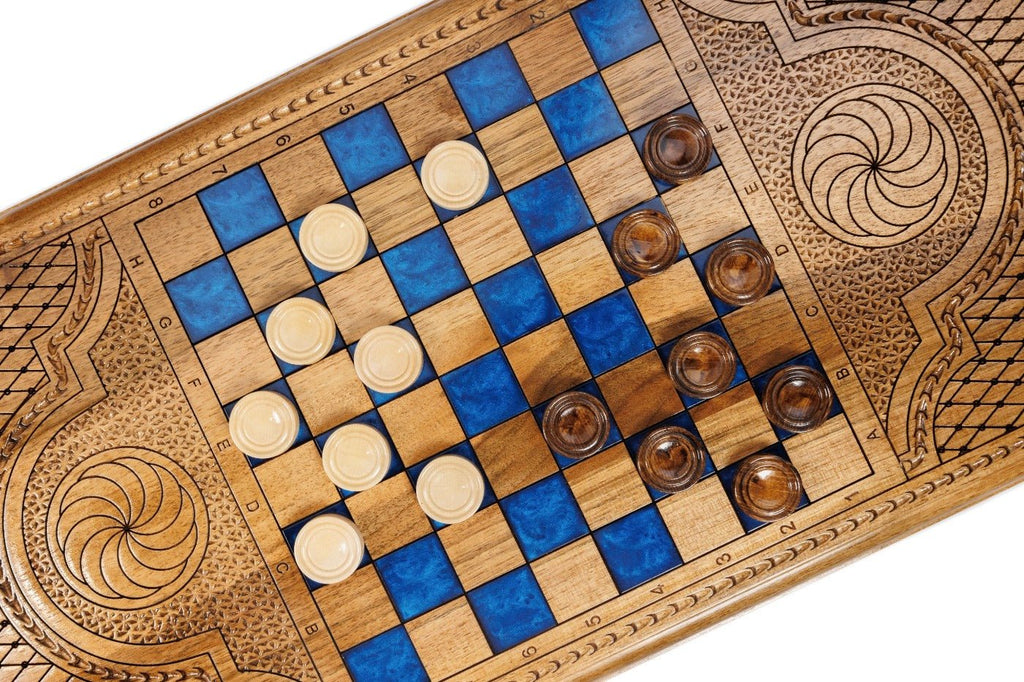 Backgammon Board - Deer With Epoxy - Unumperfectus