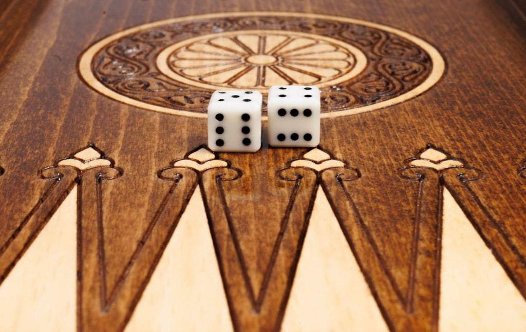 Classical Carved Wooden Chess Set & Backgammon 40 cm | 15.6" - Unumperfectus